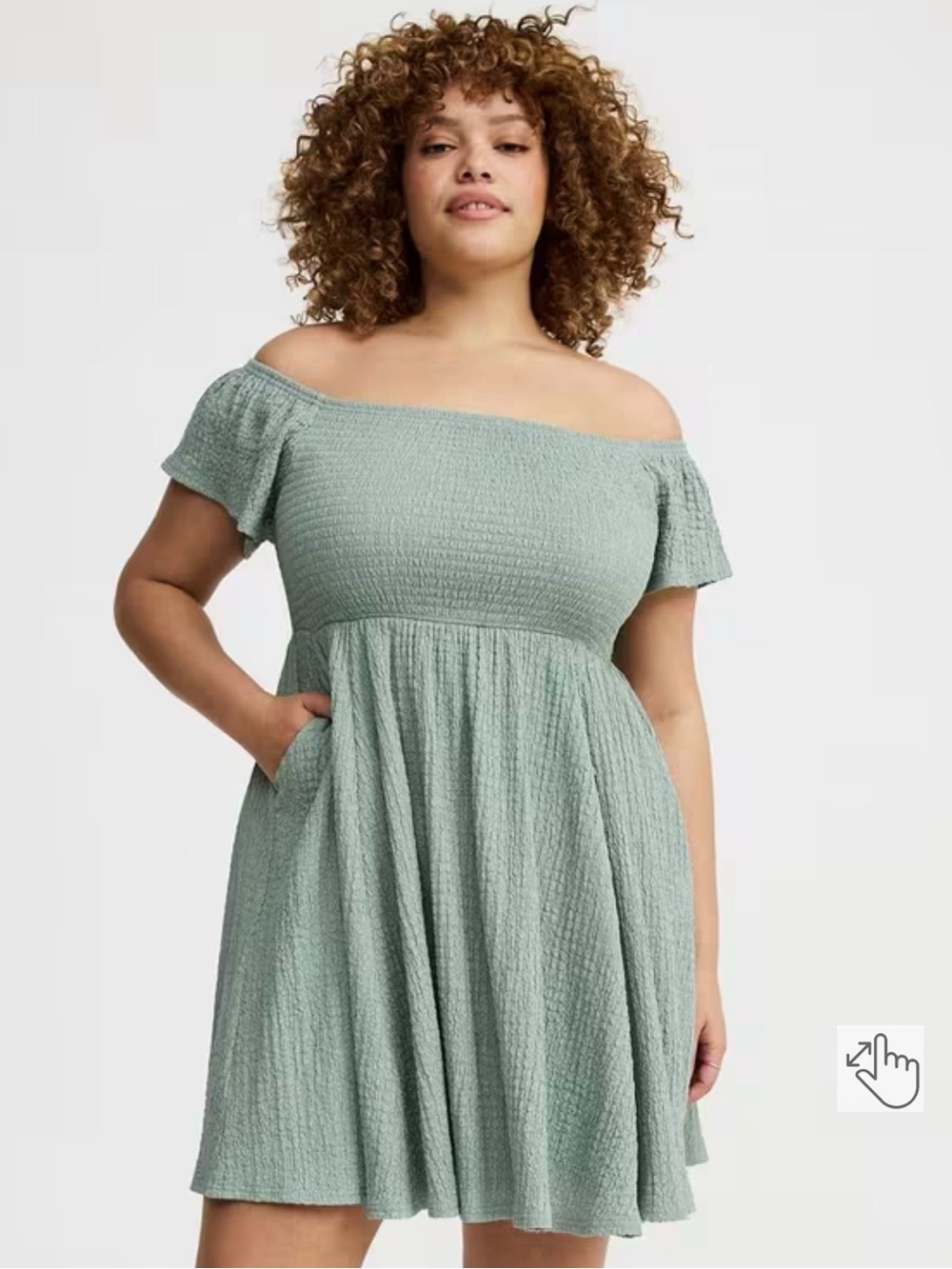 torrid Sage Green Textured Mini Dress
